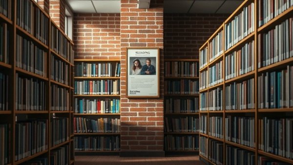 Cozy Texas library corner highlighting educational reading.