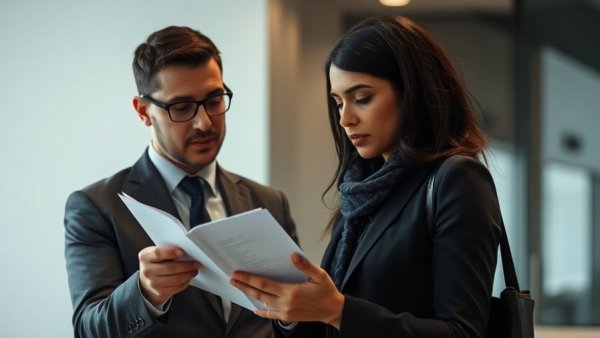 Two individuals in a serious discussion about justice department investigations.