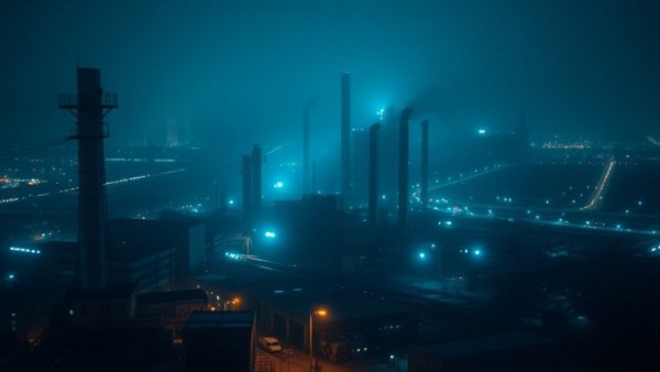 CenterPoint alarm lights disrupting sleep in industrial area at night.