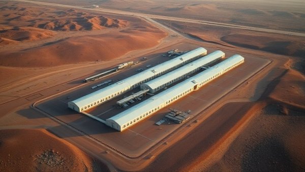Aerial view of El Paso ICE facility in desert setting
