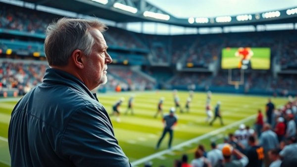 AFC Championship Breakdown: Football coach analyzing gameplay on field.