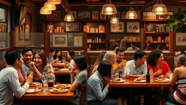 Diverse patrons enjoying affordable dining in Katy TX cafes.