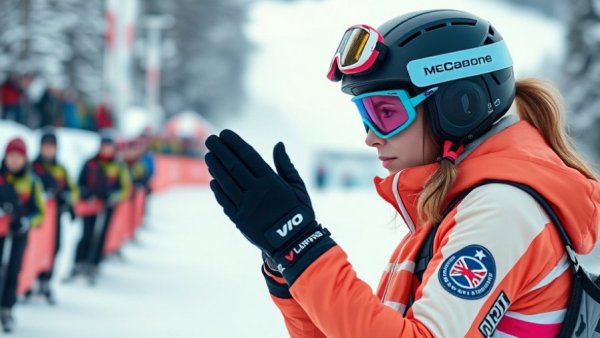 Lindsey Vonn during Winter Olympics event with determination