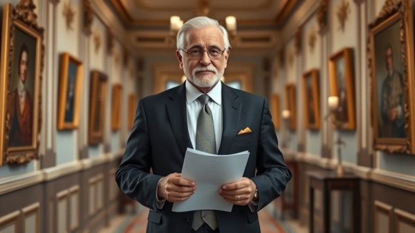 Distinguished man holding documents in a hallway, related to bipartisan spending deal.