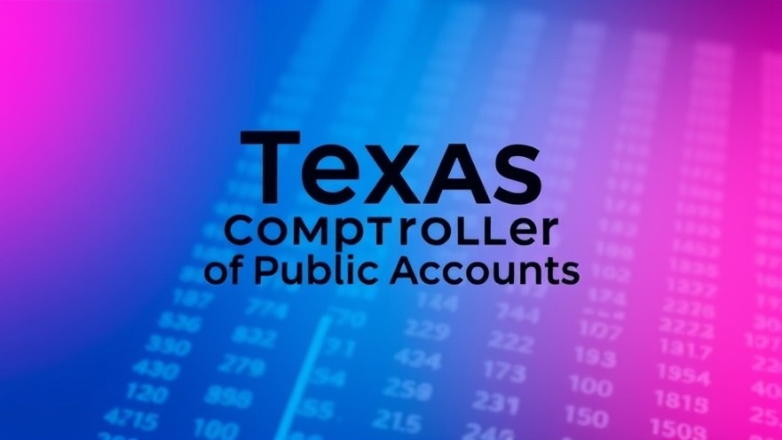 2026 Texas Comptroller primary guide poster with financial data background.