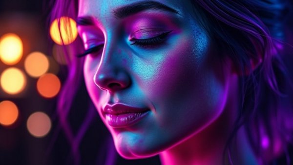 Colorful abstract portrait depicting perimenopause and ADHD.