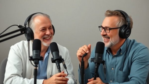 Alzheimer’s disease discussion with experts in podcast studio.