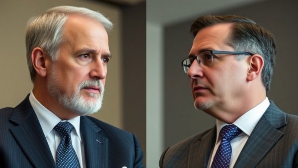 Two men discussing legal matters indoors.