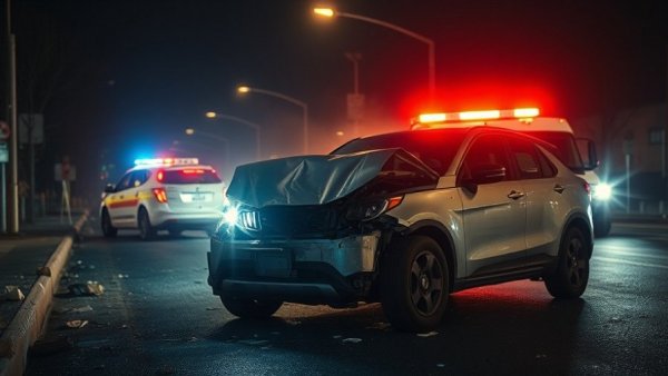 Head-On Crash San Antonio at night with emergency response.