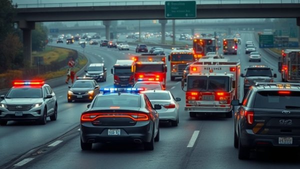 Emergency vehicles respond to accident on Loop 410.
