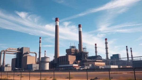 Texas power plant serving data centers under clear blue sky.