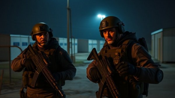 Congress access to ICE facilities, armed officers outside at night