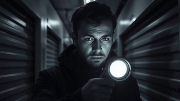 Dallas news crime footage showing a storage unit robbery suspect.