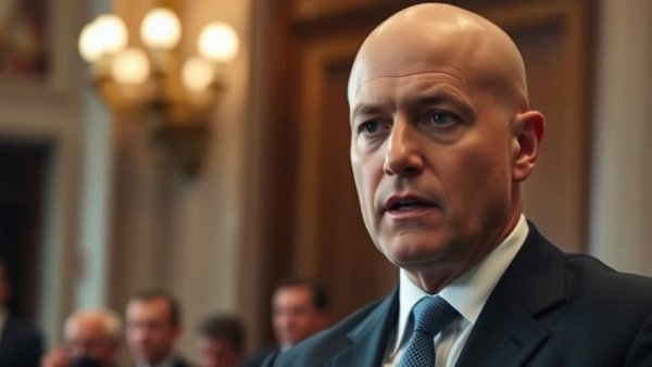 Bald man in formal attire discussing government intervention in housing.