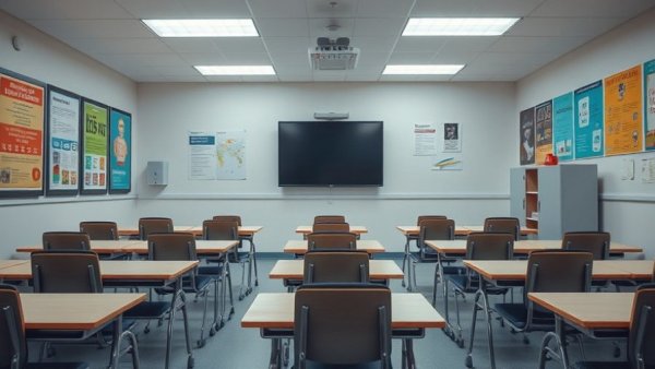 Texas classroom interior related to school voucher applications.