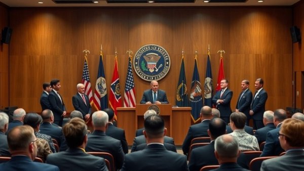 Dallas crime news conference with officials addressing audience.