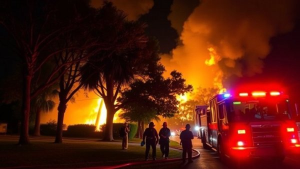 Firefighters battling night fire at abandoned San Antonio home.