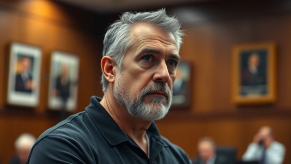 Bexar County murder trial scene with man in courtroom.