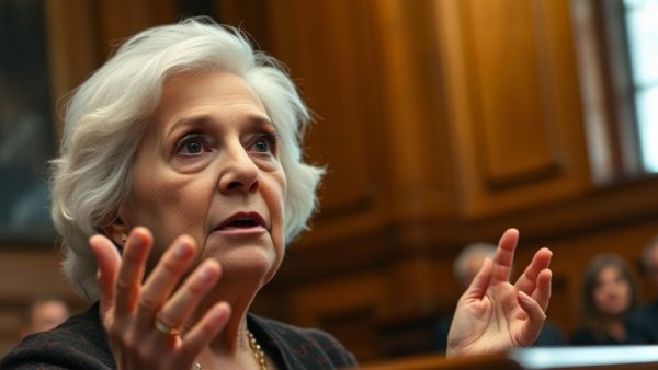 Elderly woman discusses political issues in US news articles.