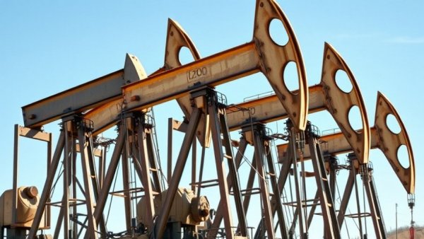 Oil pump jacks symbolizing Texas law on fossil fuel investments.