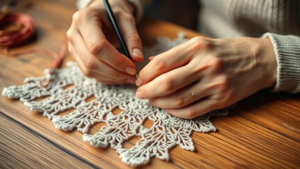 Close-up of hands working on embroidery, symbolizing autism opportunities.