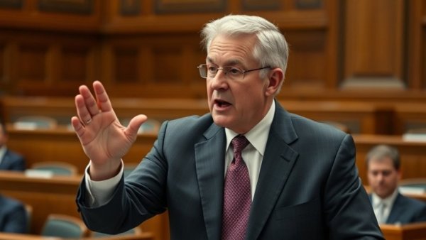 Man addressing healthcare crisis in America in chamber.