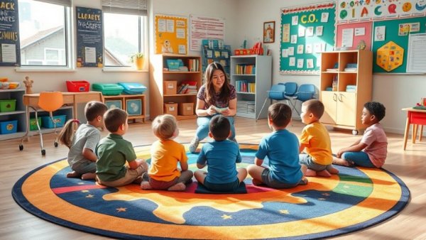 Teacher reading to students in Texas classroom, discussing private school vouchers.