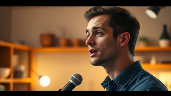 Man discussing HRT benefits for aging in a studio setting.