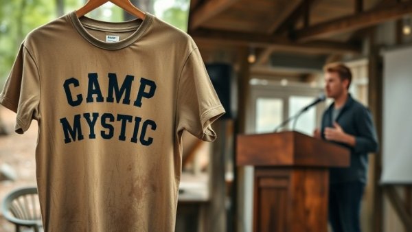 Camp Mystic shirt and speech scene, national news articles context
