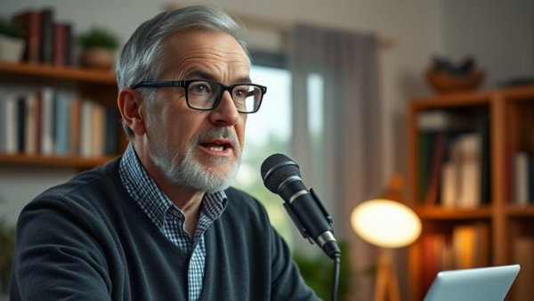 Speaker discussing PCOS and insulin regulation in a home office.