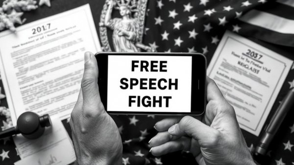Austin news today: Free Speech Fight investigation image on smartphone.