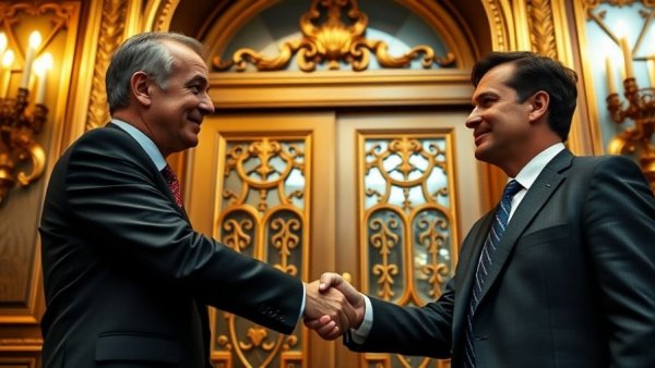 Diplomatic handshake illustrating Ukraine Russia conflict discussions.