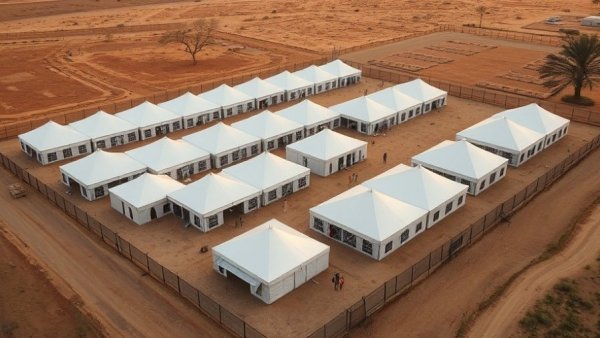 Aerial view of El Paso ICE facility tent structures.