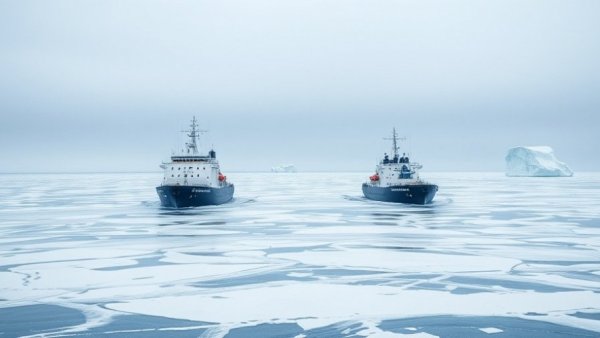 Icebreakers navigating Arctic ice addressing black carbon impact.