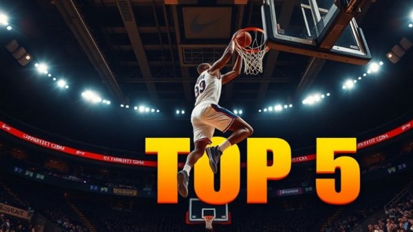 NBA highlights recap featuring a player dunking with 'Top 5' text.