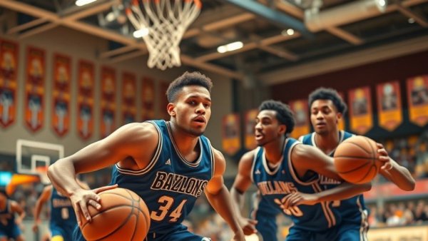 Dallas sports news featuring energetic basketball players in action.