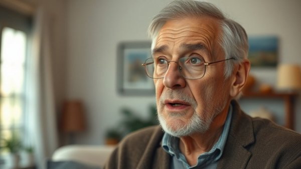 Support Voter ID: Man speaking indoors with focused expression.