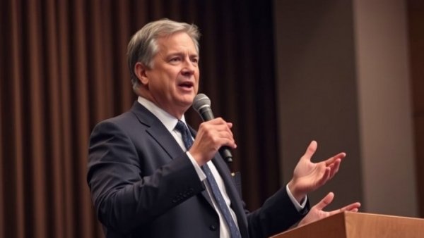 Confident speaker engages audience during Texas politics news event