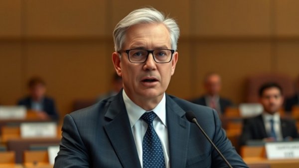 Middle-aged man discussing SNAP fraud oversight at a press conference.