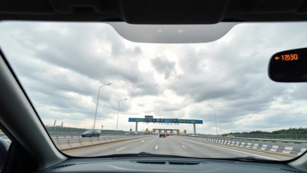 View of Cypress toll highway on a cloudy day
