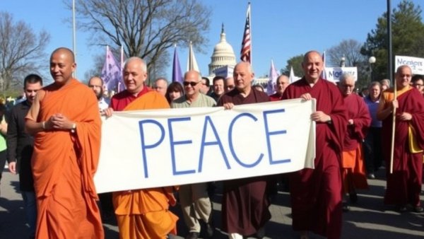 A 15-week 'Walk for Peace' concludes with Buddhist monks' arrival in Washington