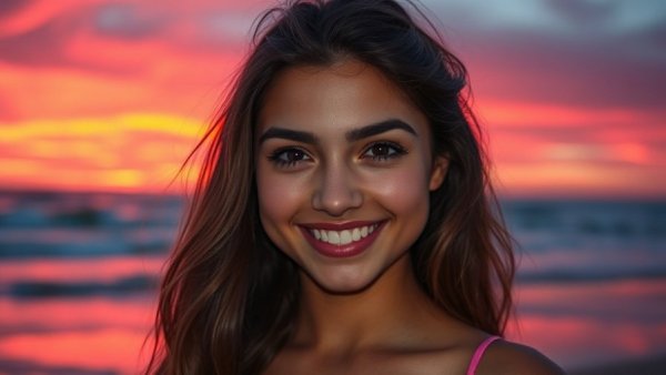 AI actress Tilly Norwood controversy sparks debate at sunset beach.