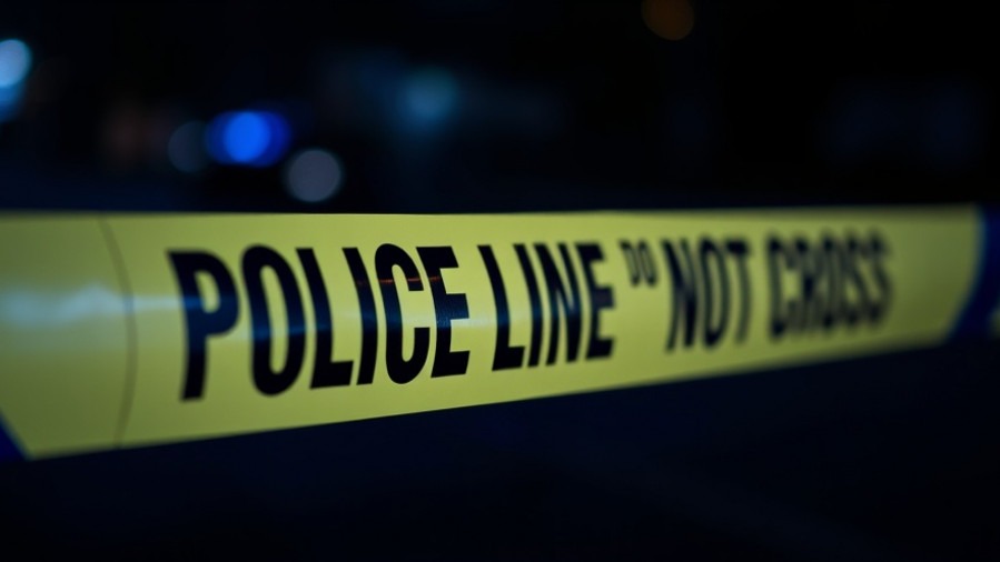 Investigator examines crime scene in Dallas at night.