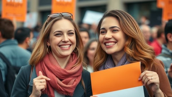 Two women smiling at a casual event with signs, Nancy Guthrie kidnapping investigation connection.