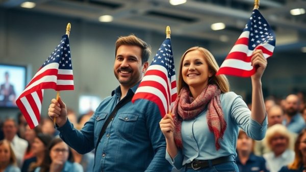 Confident individuals at event holding American flags, highlighting American Olympians political statements.