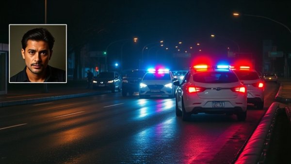 Police investigating hit-and-run incidents in Houston at night.