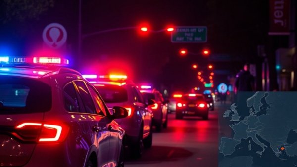 Houston breaking news: police scene with map overlay and vehicles.