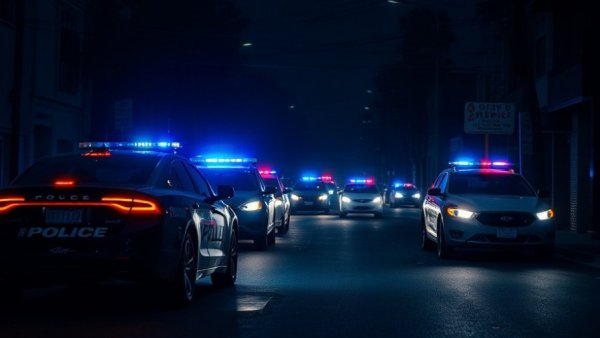 San Antonio night scene with police lights highlighting pedestrian safety.