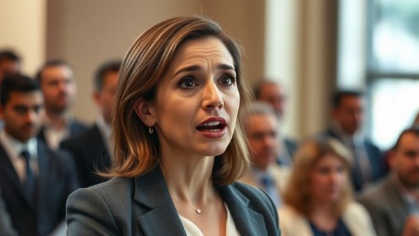 Confident speaker advocating for the SAVE America Act at event.