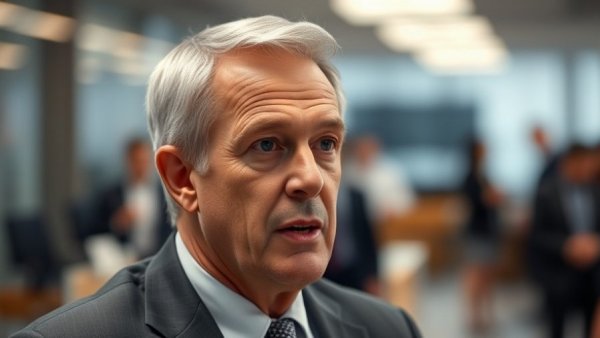 Speaker discussing GOP infrastructure bill in a corporate setting.